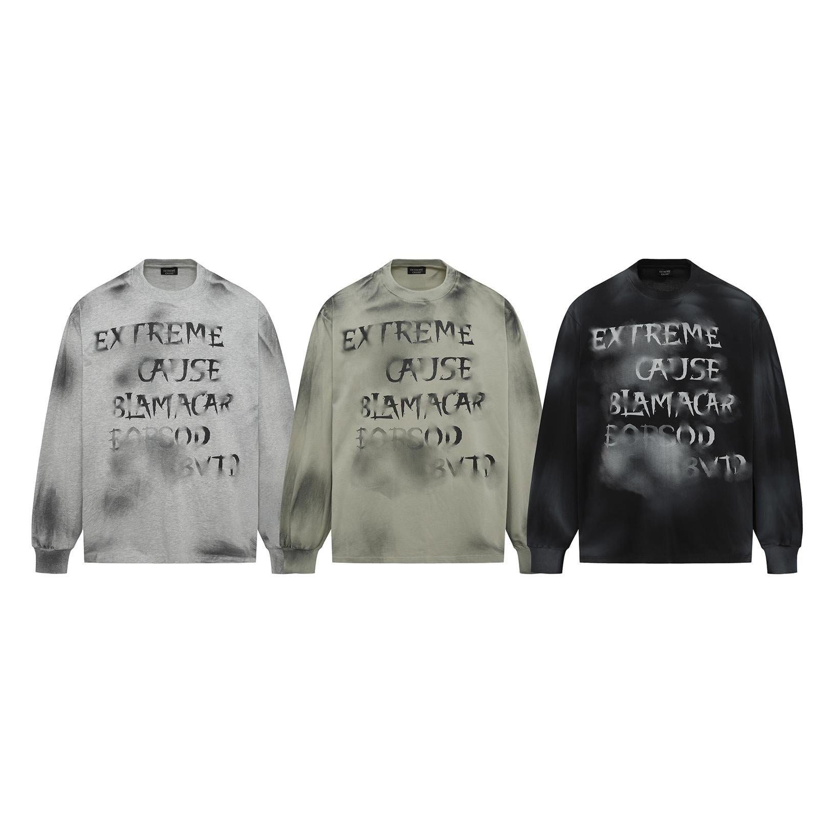 Spray painted vintage letter hoodies for men and women