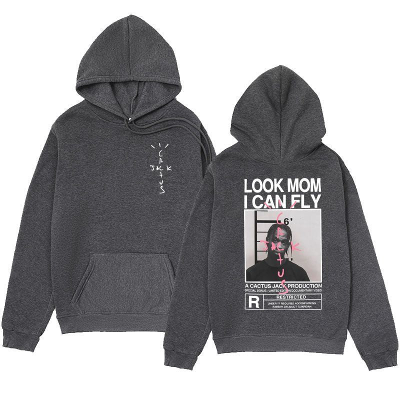 Spring and Autumn Plush Cross border Men's JACK Series Hoodies LOOK MOMICAN FLY Hoodies Hoodies